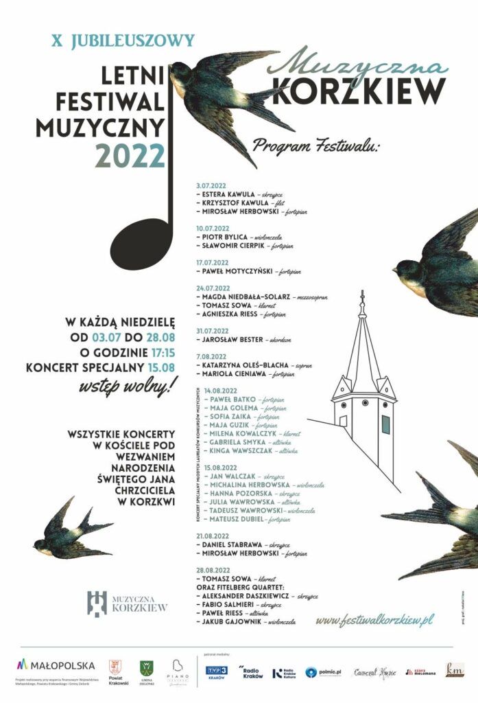plakat zapraszający na koncerty Muzyczna Korzkiew