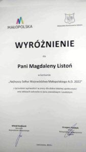 Zdjęcia z wręczenia wyróżnienia w konkursie na Najlepszego Sołtysa Województwa Małopolskiego A.D. 2022